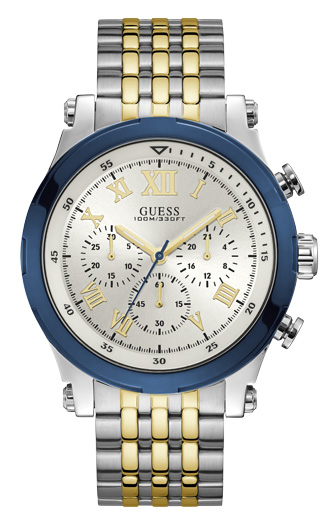 Мужские часы GUESS W1104G1 спортивные, круглые, металлик и гарантией 24 месяца