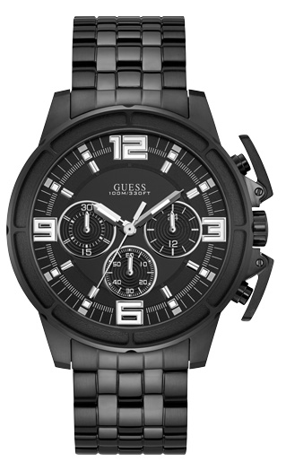 Мужские часы GUESS W1114G1 спортивные, круглые, черные и гарантией 24 месяца