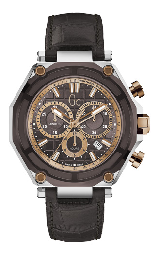 Мужские часы GC X10003G4S спортивные, коричневые и гарантией 24 месяца