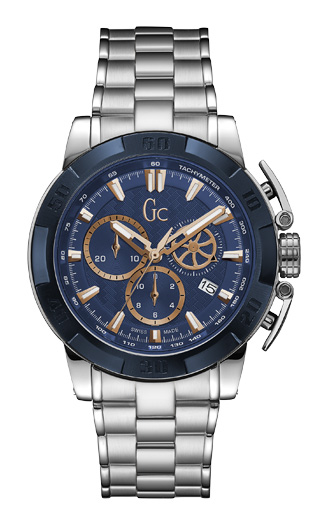 Мужские часы GC X11002G7S спортивные, синий и гарантией 24 месяца