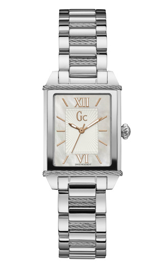 Женские часы Gc Y32001L1 классические, круглые, белые и гарантией 24 месяца