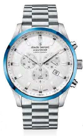 Мужские часы CLAUDE BERNARD 10222 3MBU AIN спортивные, белые и гарантией 24 месяца