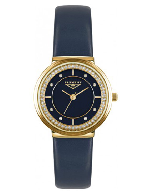 Женские наручные часы 33 Element 331532 классические, синий с камнями и гарантией 33 месяца