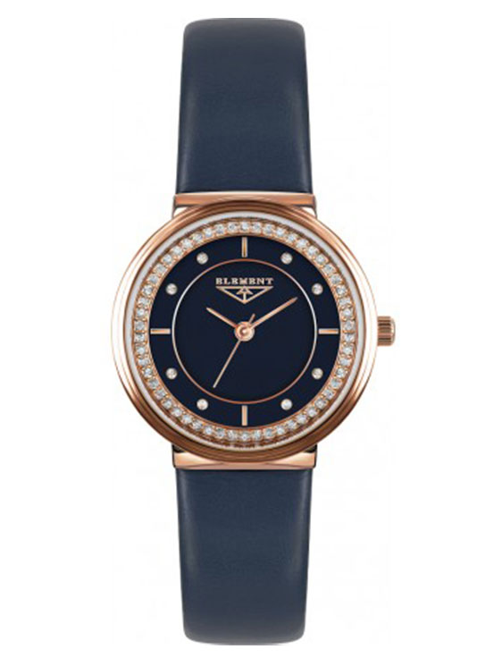 Женские наручные часы 33 Element 331531 классические, синий с камнями и гарантией 33 месяца