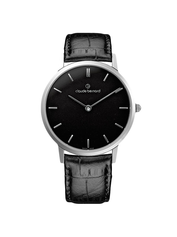 Женские часы CLAUDE BERNARD 20061 3 NIN классические, круглые, черные и гарантией 24 месяца