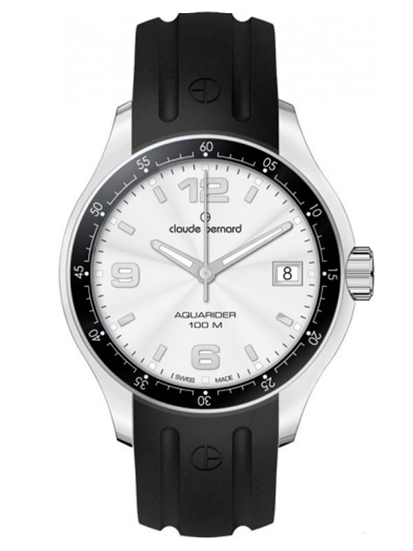 Женские часы CLAUDE BERNARD 70168 3 AIN спортивные, круглые, белые и гарантией 24 месяца