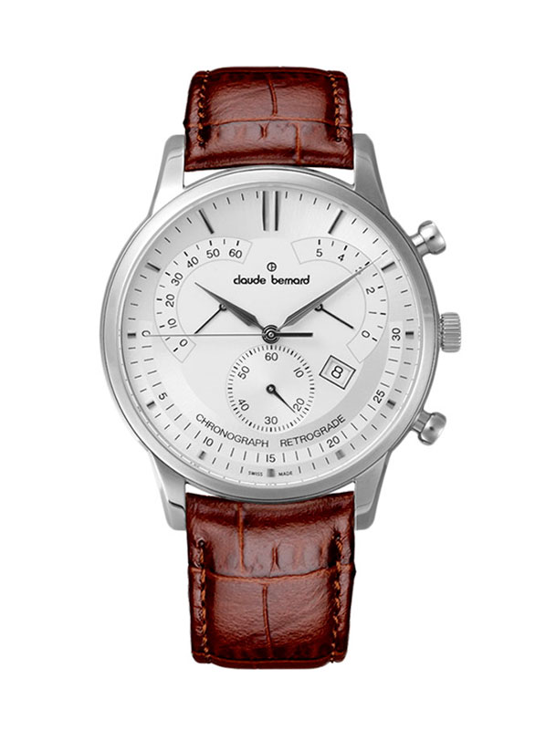 Мужские часы CLAUDE BERNARD 01506 3 AIN классические, круглые, белые и гарантией 24 месяца
