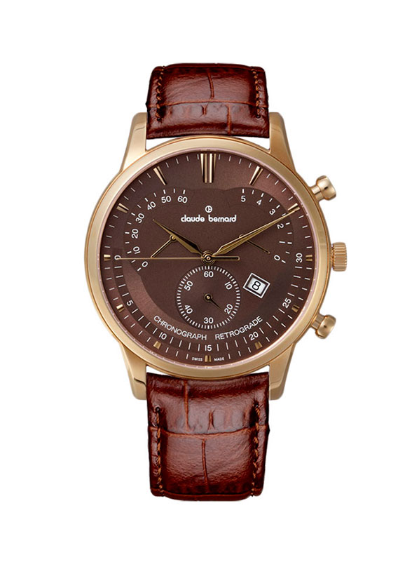 Годинник чоловічий CLAUDE BERNARD 01506 37R BRIR класичний, круглий, коричневий та гарантією 24 місяці