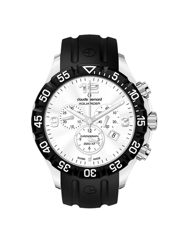 Мужские часы CLAUDE BERNARD 10201 3 AIN спортивные, круглые, белые и гарантией 24 месяца