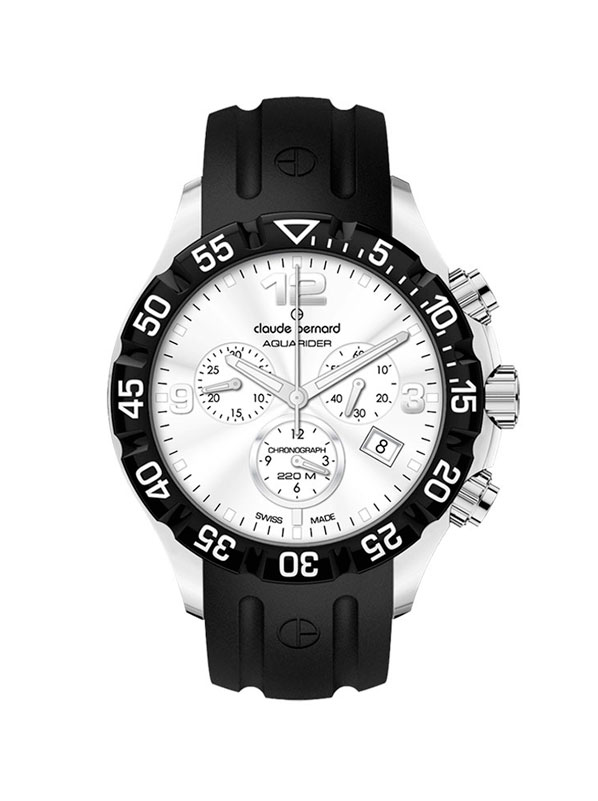 Мужские часы CLAUDE BERNARD 10205 3 AIN спортивные, круглые, белые и гарантией 24 месяца