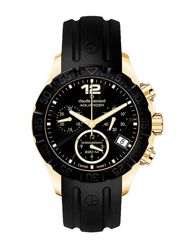 Женские часы CLAUDE BERNARD 10209 37JN NID спортивные, круглые, черные и гарантией 24 месяца