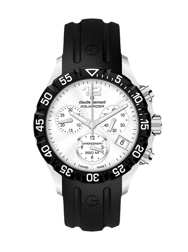 Мужские часы CLAUDE BERNARD 10209 3 AIN спортивные, круглые, белые и гарантией 24 месяца