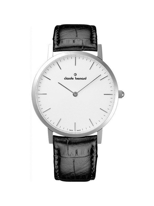 Годинник чоловічий CLAUDE BERNARD 20078 3 AIN класичний, круглий, білий та гарантією 24 місяці