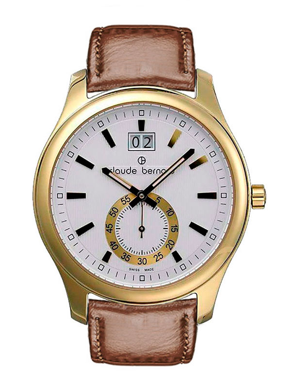 Мужские часы CLAUDE BERNARD 64004-37J AID классические, круглые, белые и гарантией 24 месяца