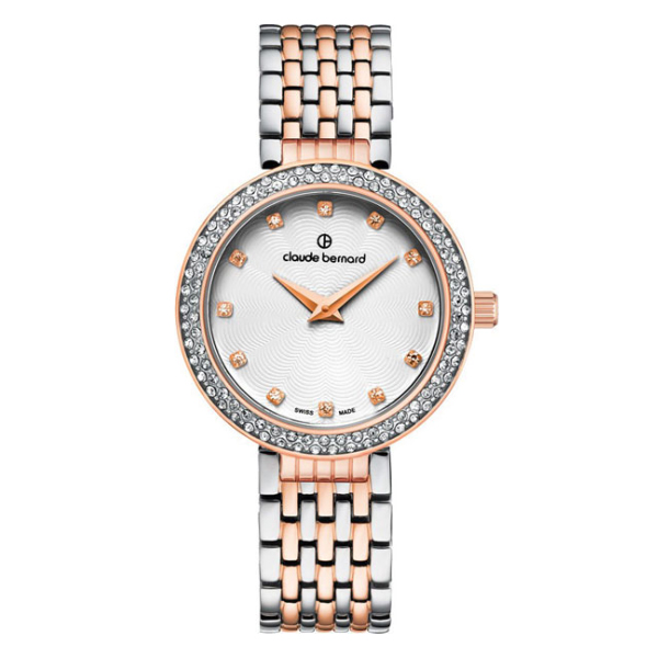 Женские часы CLAUDE BERNARD 20204 357R B классические, белые и гарантией 24 месяца