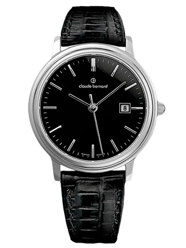 Часы женские Claude Bernard 31211 3 NIN классические, круглые, черные и гарантией 24 месяца