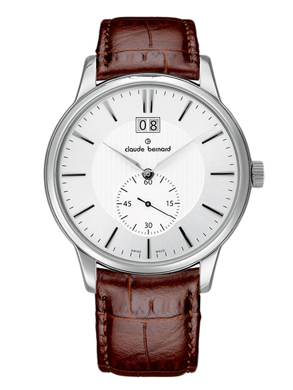 Мужские часы CLAUDE BERNARD 64005 3 AIN классические, круглые, белые и гарантией 24 месяца