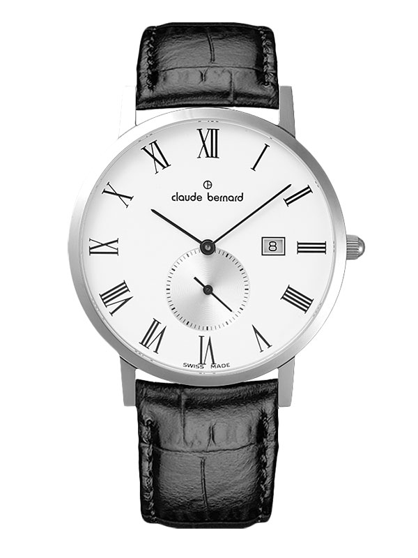 Мужские часы CLAUDE BERNARD 65003 3 BR классические, круглые, белые и гарантией 24 месяца