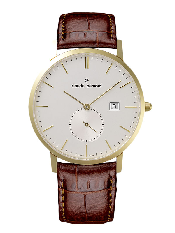 Мужские часы CLAUDE BERNARD 65003 37J AID классические, круглые, белые и гарантией 24 месяца