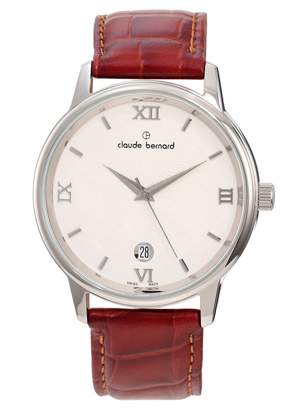Годинник чоловічий CLAUDE BERNARD 70154 3 AIN класичний, круглий, білий та гарантією 24 місяці