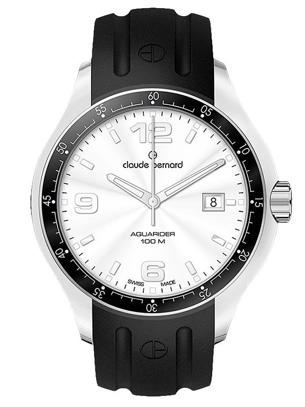 Мужские часы CLAUDE BERNARD 70166-3AIN спортивные, круглые, белые и гарантией 24 месяца