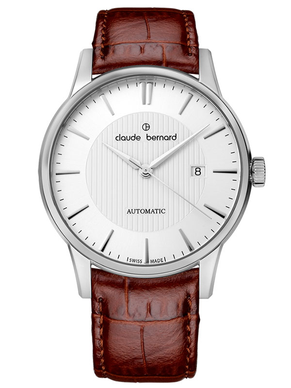 Мужские часы CLAUDE BERNARD 80091 3 AIN классические, круглые, белые и гарантией 24 месяца