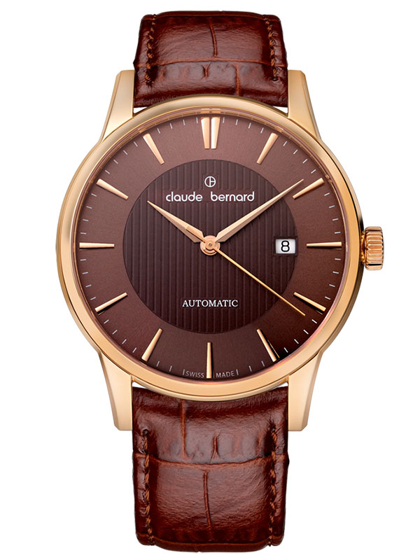 Мужские часы CLAUDE BERNARD 80091 37R BRIR классические, круглые, коричневые и гарантией 24 месяца