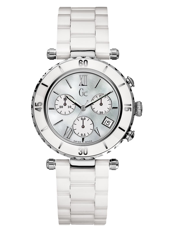 Женские часы GC I43001M1S классические, перламутр и гарантией 24 месяца