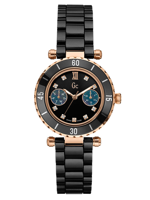 Женские часы GC X46105L2S fashion, черные и гарантией 24 месяца