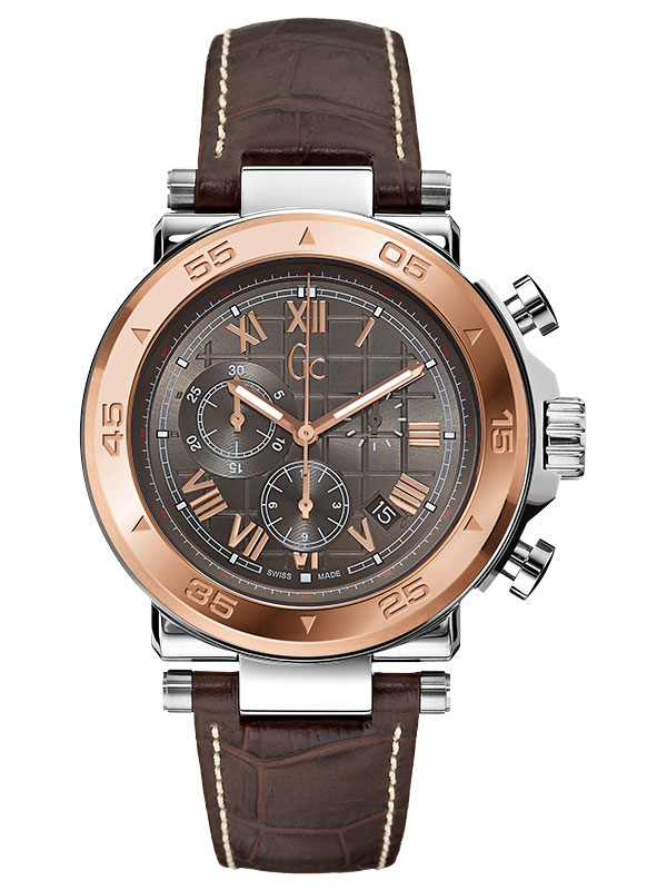 Мужские часы GC X90005G2S спортивные, коричневые и гарантией 24 месяца