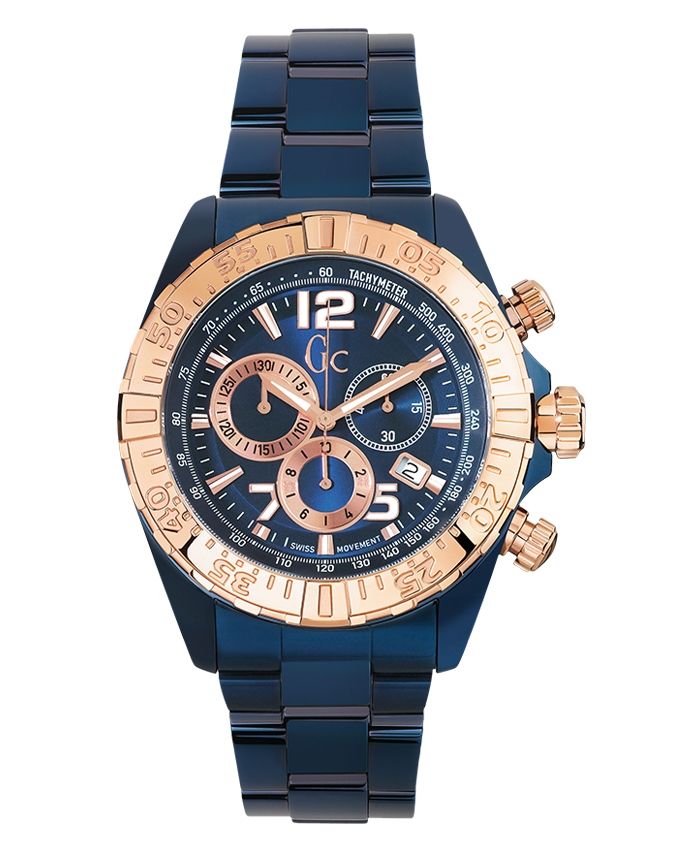 Мужские часы GC Y02008G7 классические, синий и гарантией 24 месяца