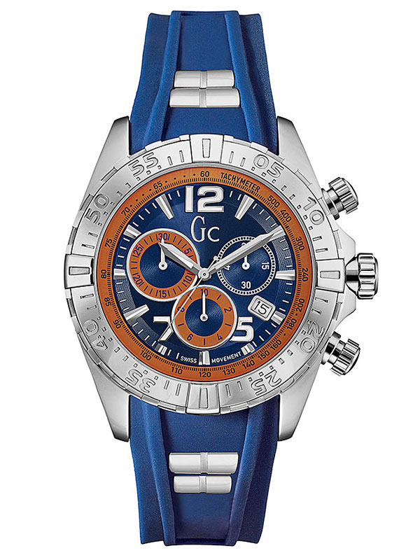 Мужские часы GC Y02010G7 спортивные, синий и гарантией 24 месяца