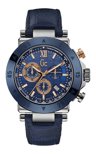 Мужские часы GC X90013G7S классические, синий и гарантией 24 месяца
