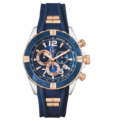 Мужские часы GC Y02009G7 спортивные, синий и гарантией 24 месяца