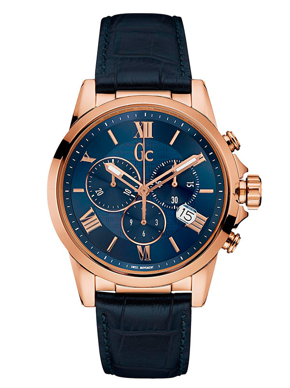 Годинник чоловічий GC Y08003G7 класичний, синій та гарантією 24 місяці
