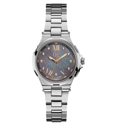 Женские часы GC Y33103L5 классические, прямоугольные, серые и гарантией 24 месяца