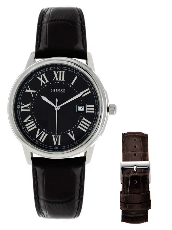 Мужские часы GUESS W0384G2 классические, круглые, черные и гарантией 24 месяца