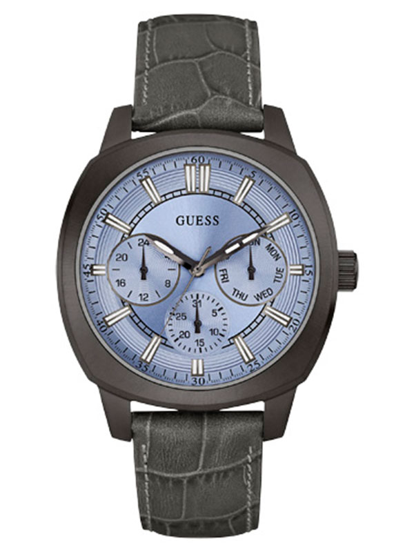Мужские часы GUESS W0660G2 классические, круглые, голубой и гарантией 24 месяца