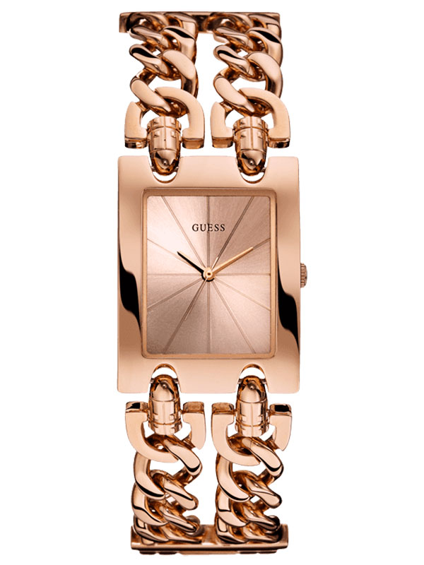 Женские часы Guess W0073L2 fashion, прямоугольные, золото и гарантией 24 месяца
