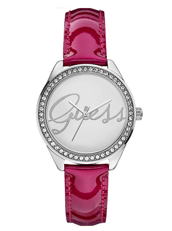 Годинник жіночий Guess W0229L3 fashion, круглий, білий з камінням та гарантією 24 місяці