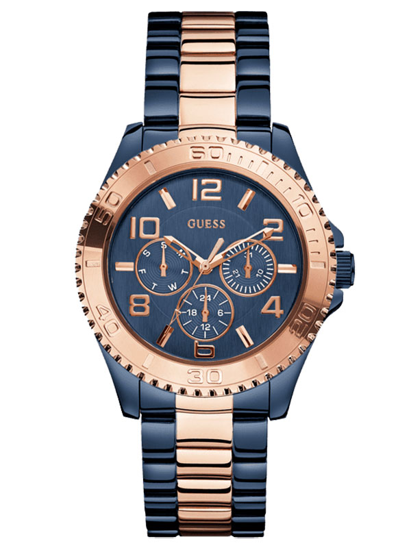 Женские часы GUESS W0231L6 спортивные, круглые, синий и гарантией 24 месяца