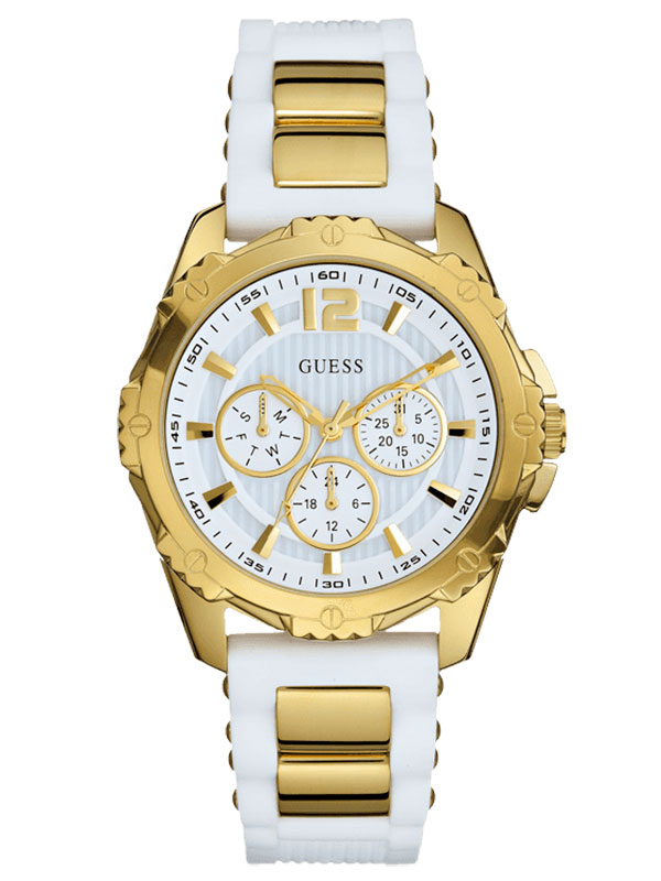 Женские часы GUESS W0325L2 спортивные, круглые, белые и гарантией 24 месяца