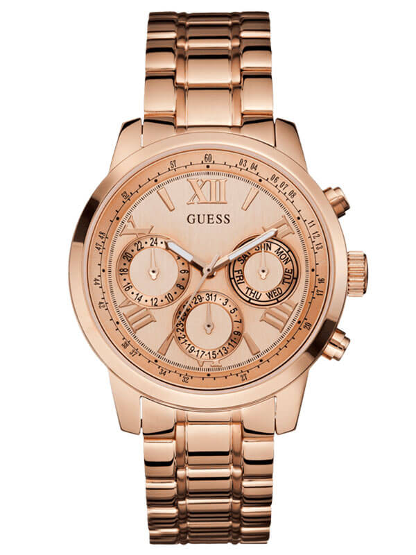Женские часы GUESS W0330L2 спортивные, круглые, золото и гарантией 24 месяца
