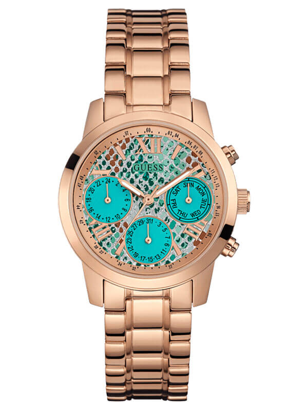 Женские часы GUESS W0448L8 fashion, круглые, зеленые и гарантией 24 месяца