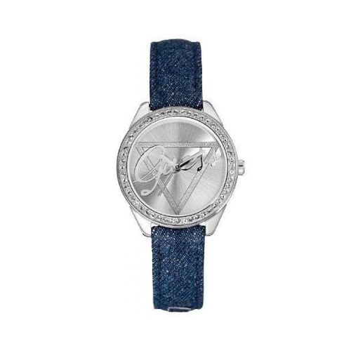 Женские часы GUESS W0456L1 fashion, круглые, металлик с камнями и гарантией 24 месяца