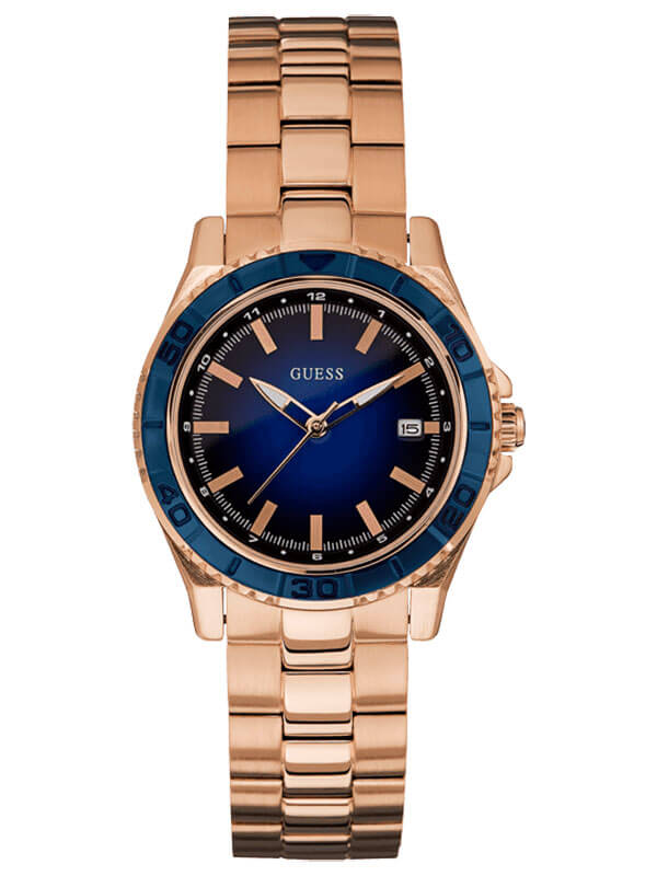 Женские часы GUESS W0469L2 fashion, круглые, синий и гарантией 24 месяца