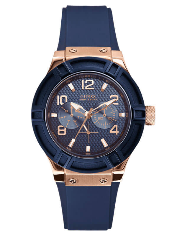 Женские часы GUESS W0571L1 спортивные, круглые, синий и гарантией 24 месяца