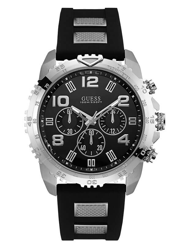 Мужские часы GUESS W0599G3 спортивные, круглые, черные и гарантией 24 месяца