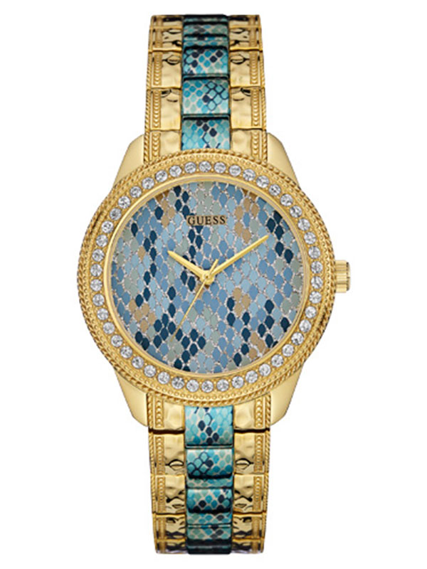 Женские часы GUESS W0624L1 fashion, круглые с камнями и гарантией 24 месяца