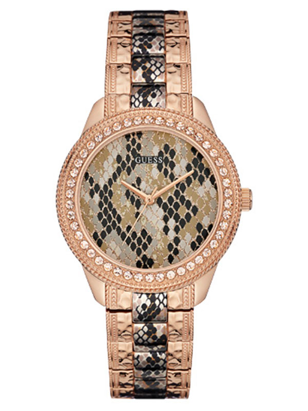 Женские часы GUESS W0624L2 fashion, круглые с камнями и гарантией 24 месяца